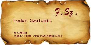 Fodor Szulamit névjegykártya