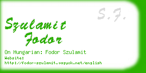 szulamit fodor business card